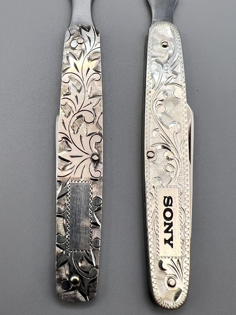 STERLING　SILVER 　刻印　藤本ナイフ　彫金　ペーパーナイフ　２本