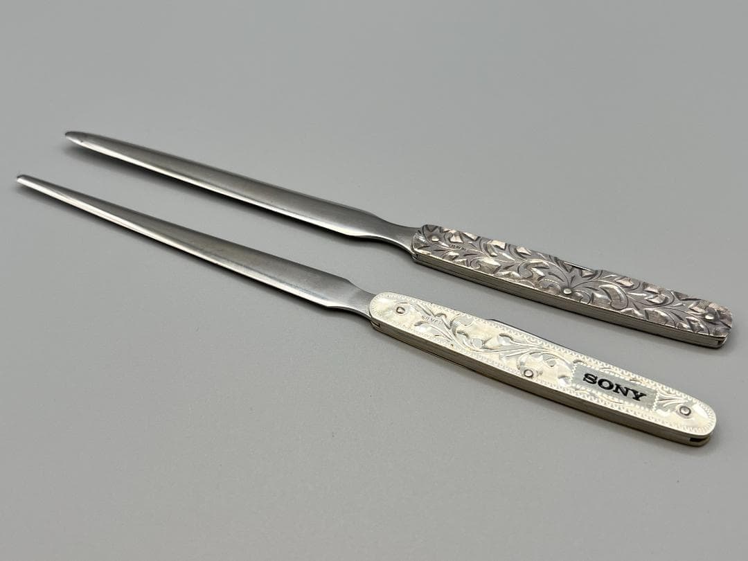 STERLING　SILVER 　刻印　藤本ナイフ　彫金　ペーパーナイフ　２本