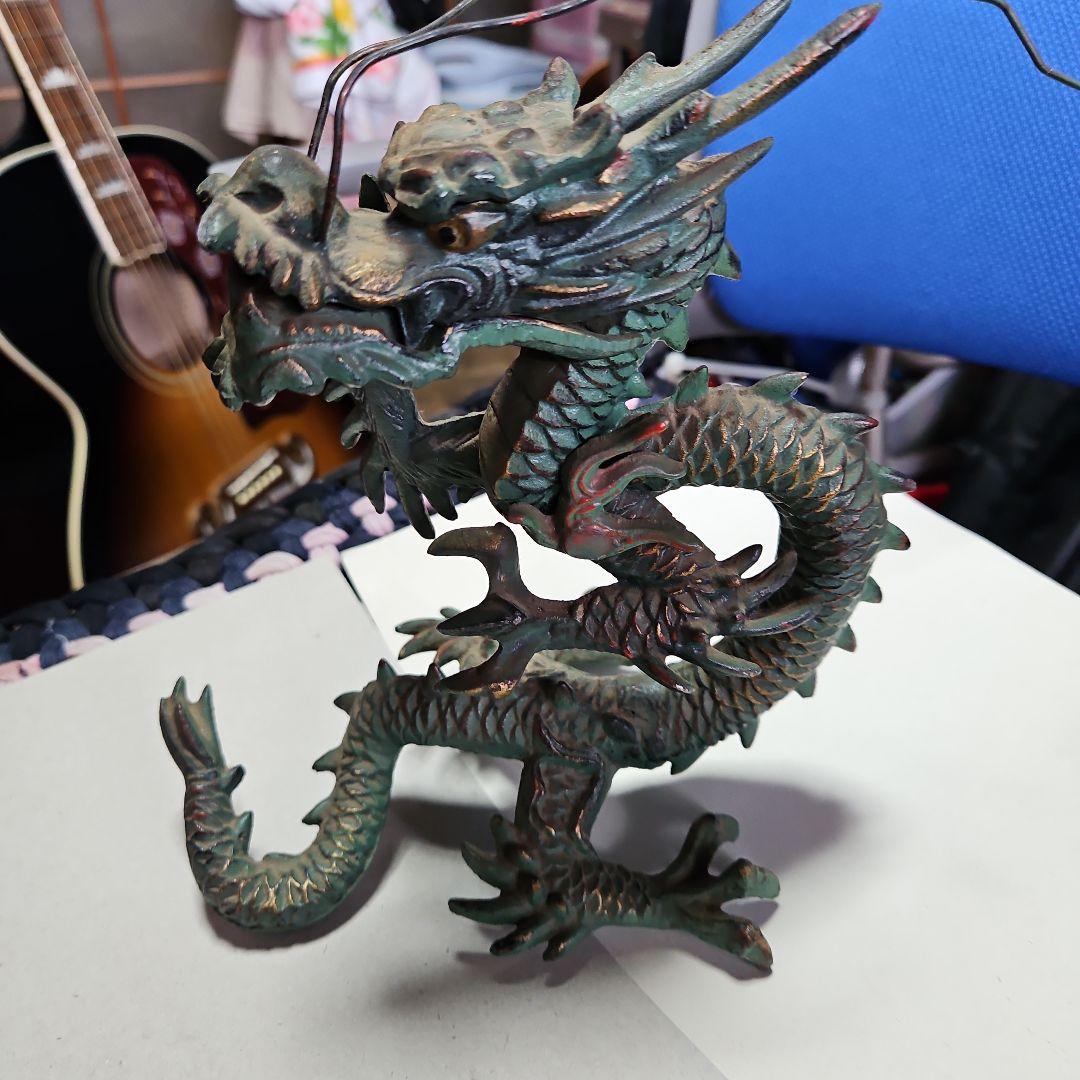 骨董青銅龍置物