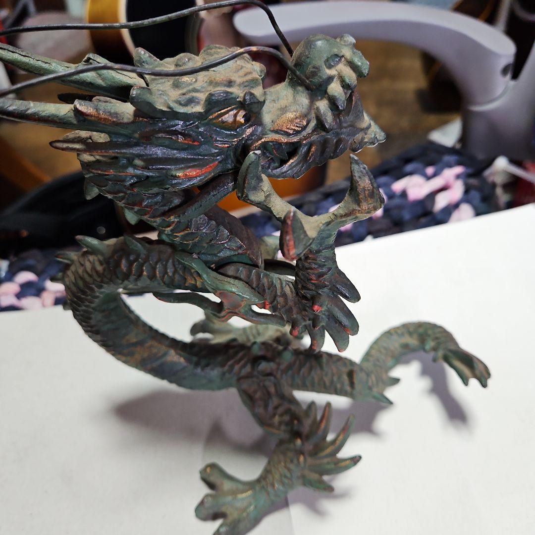 骨董青銅龍置物