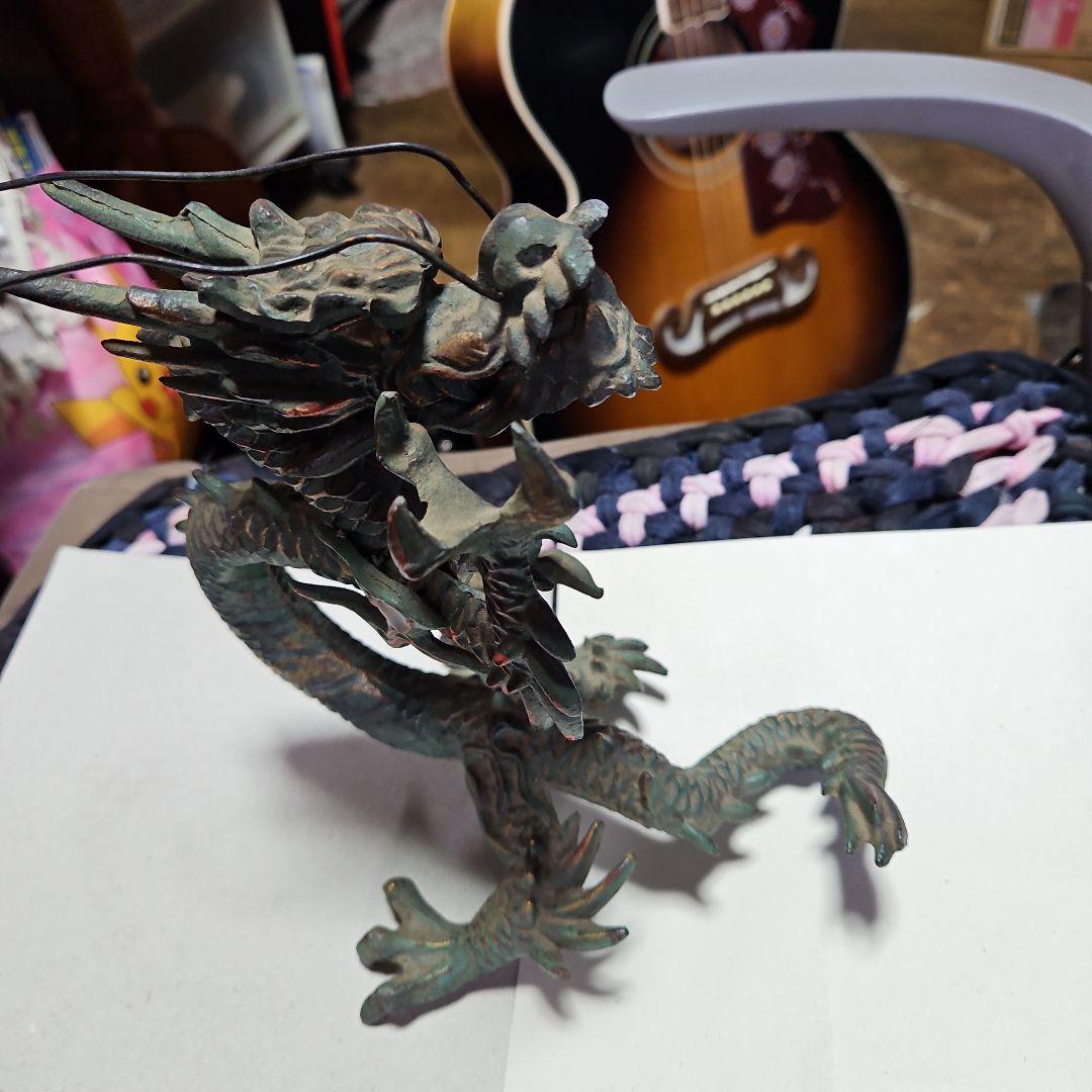 骨董青銅龍置物