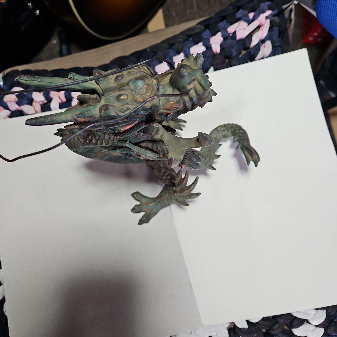 骨董青銅龍置物