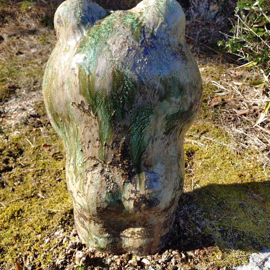 信楽焼　手作り立ち蛙(特大)52㌢