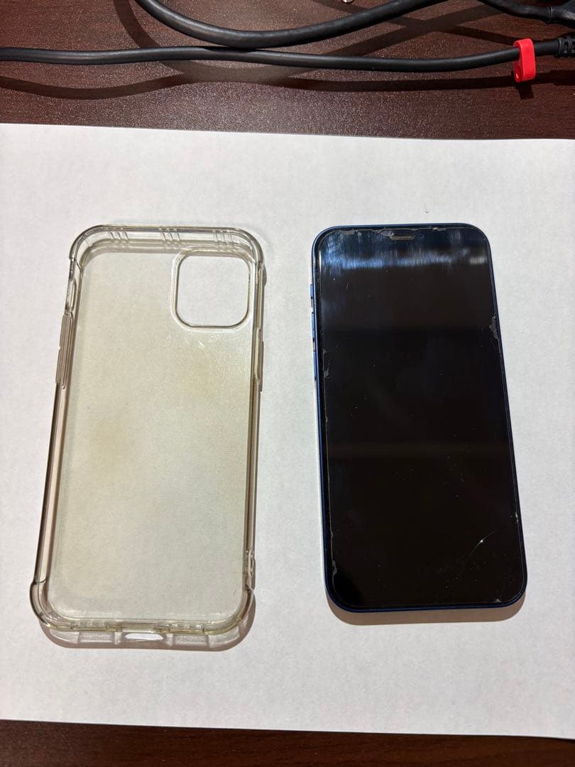 Apple iPhone 12 本体 ネイビー 充電ケーブル付き