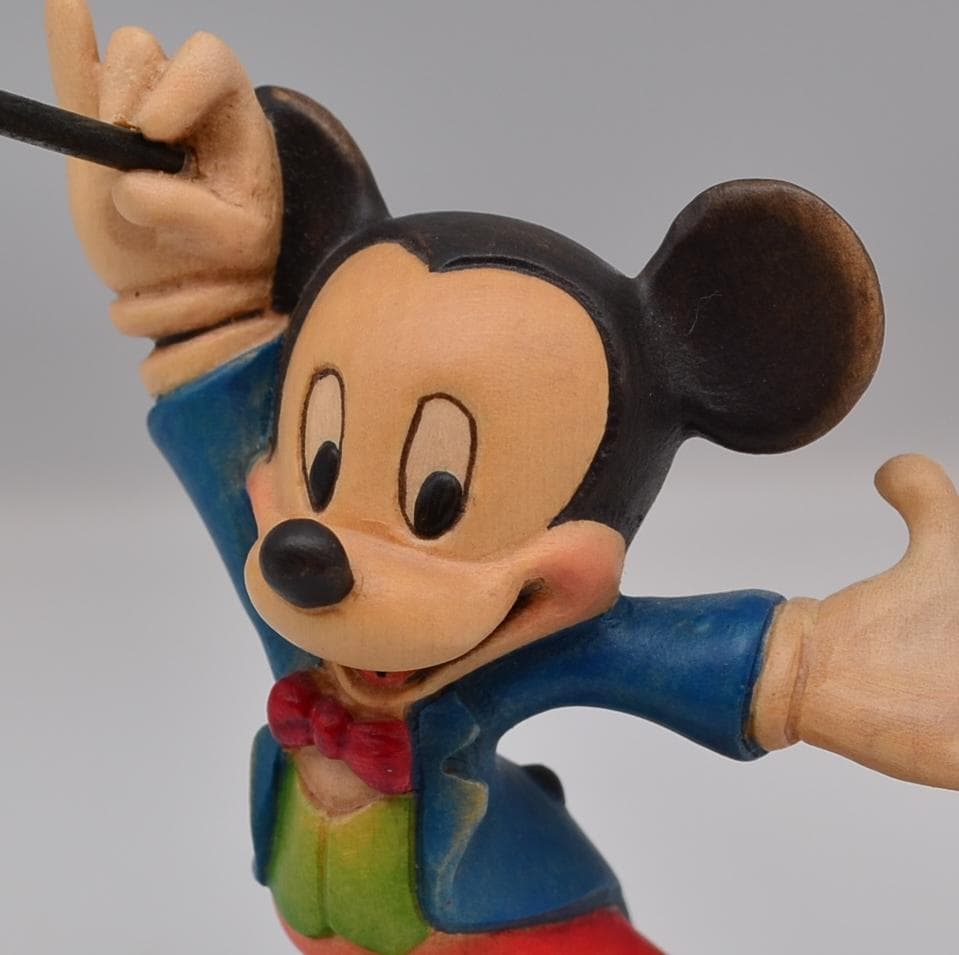 ミッキー＆ミニー　アンリ　ANRI　限定品　木彫り　イタリア　箱付　高さ11ｃｍ