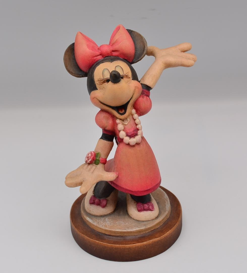ミッキー＆ミニー　アンリ　ANRI　限定品　木彫り　イタリア　箱付　高さ11ｃｍ