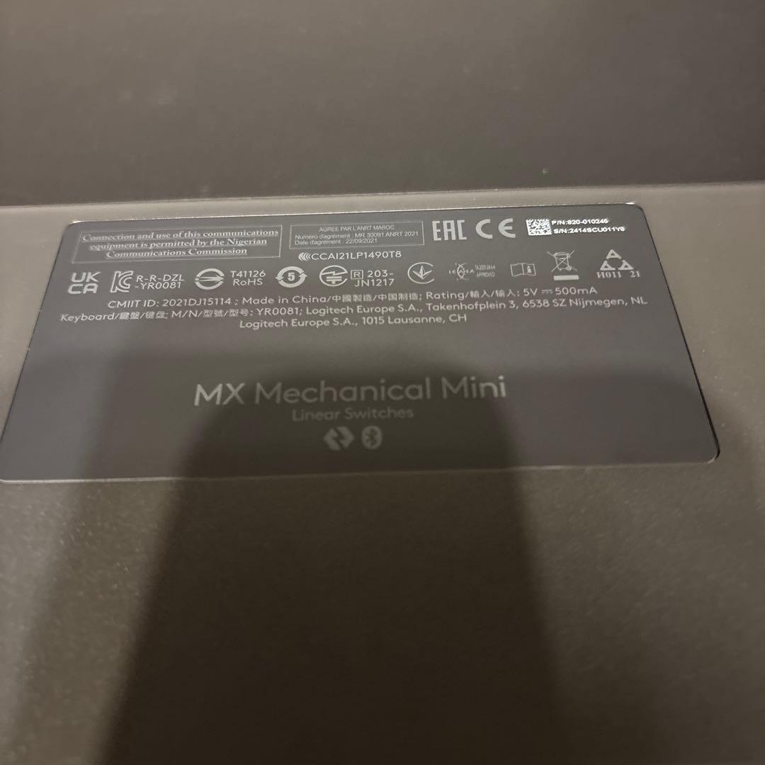 ロジクール　MX Mechanical Mini ※USBポートありません