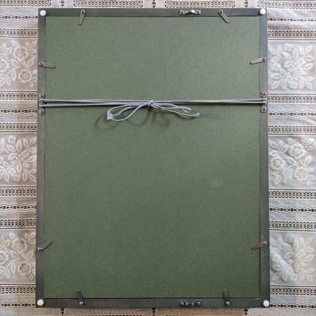 木版画『村上の塩引鮭　城下では腹切りをさけ寒風に』2001 12.5製作、額装品