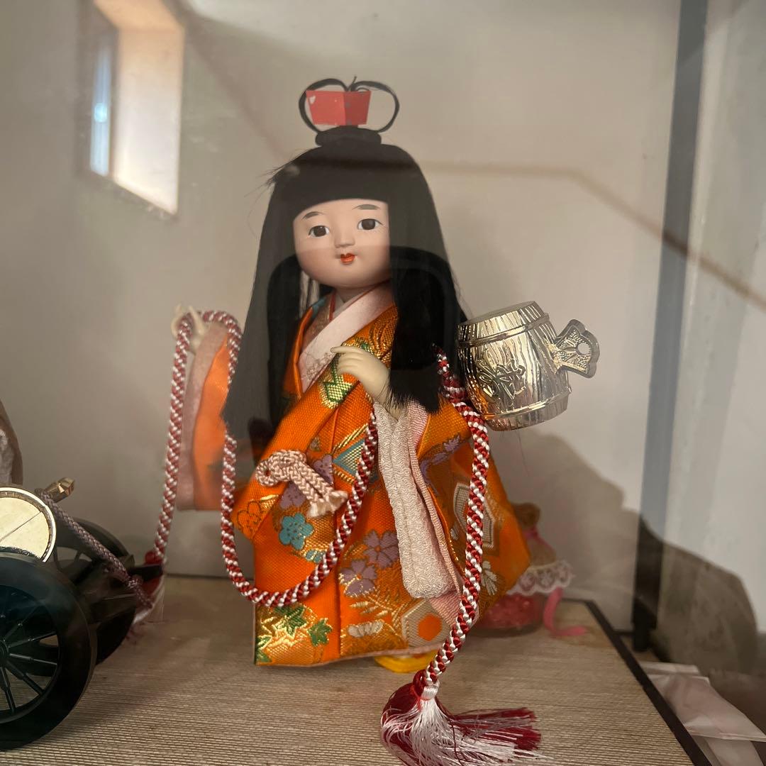 日本人形　宝車　三栄作　年代物