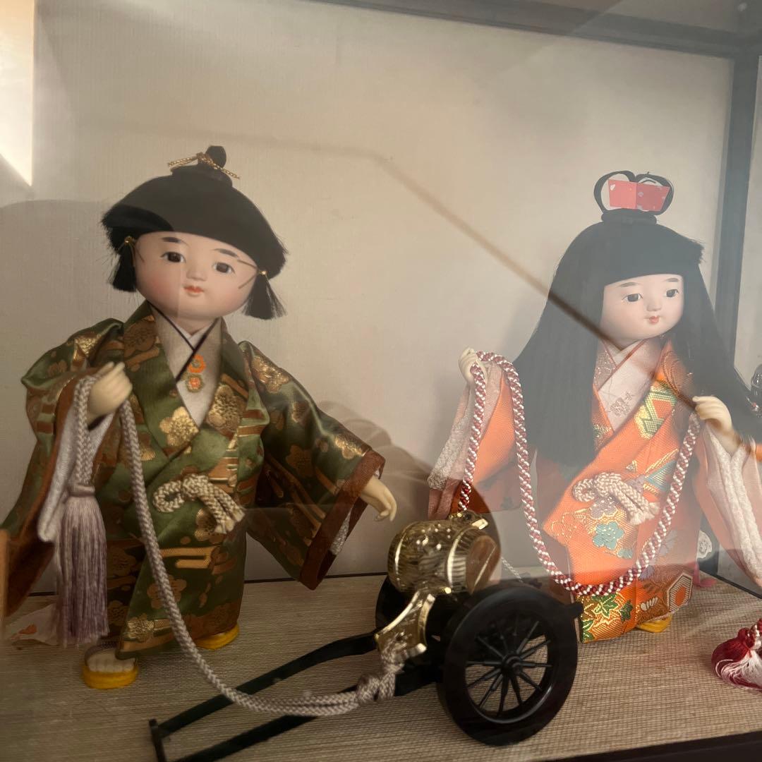 日本人形　宝車　三栄作　年代物