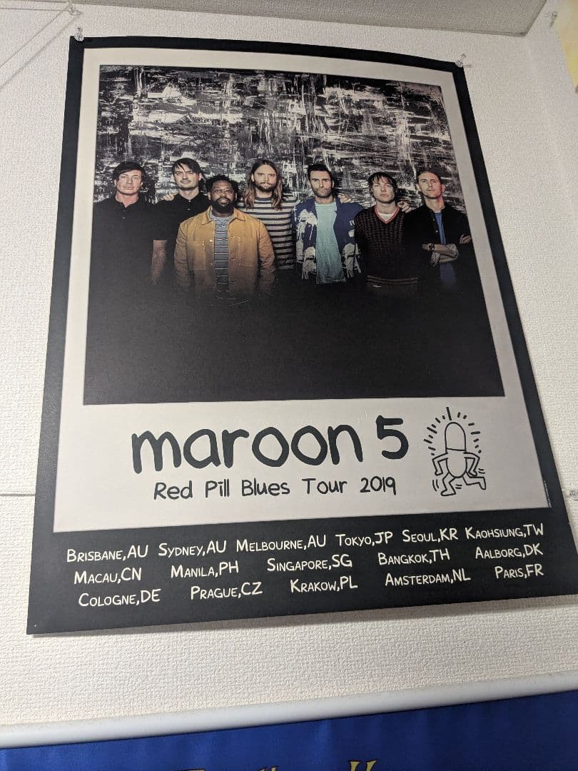Maroon5 リトグラフ 2019年 日本公演グッズ マルーン5 ポスター