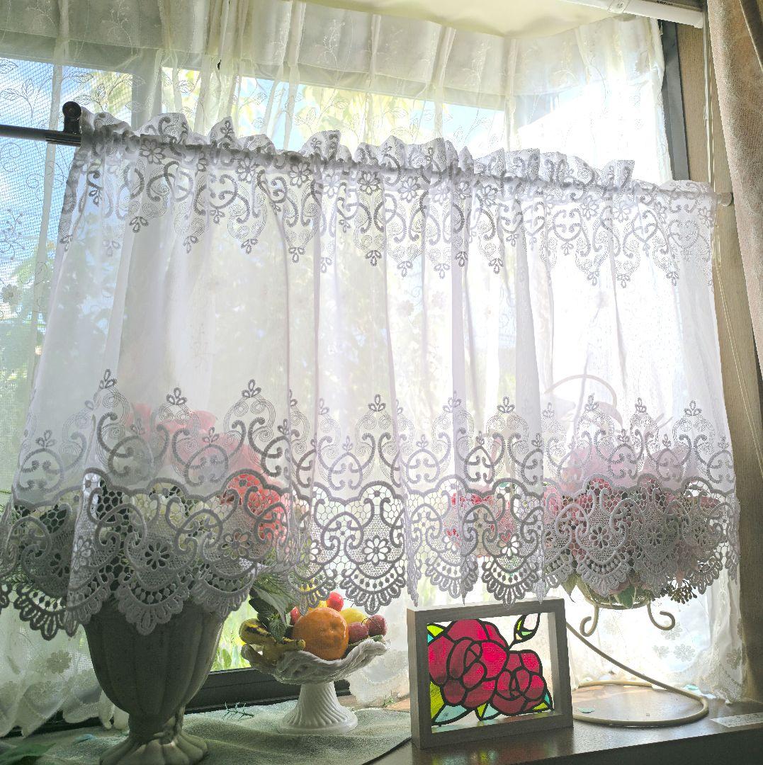 カフェカーテン【つばき様オーダー品　トルコレース他3点】ハンドメイド
