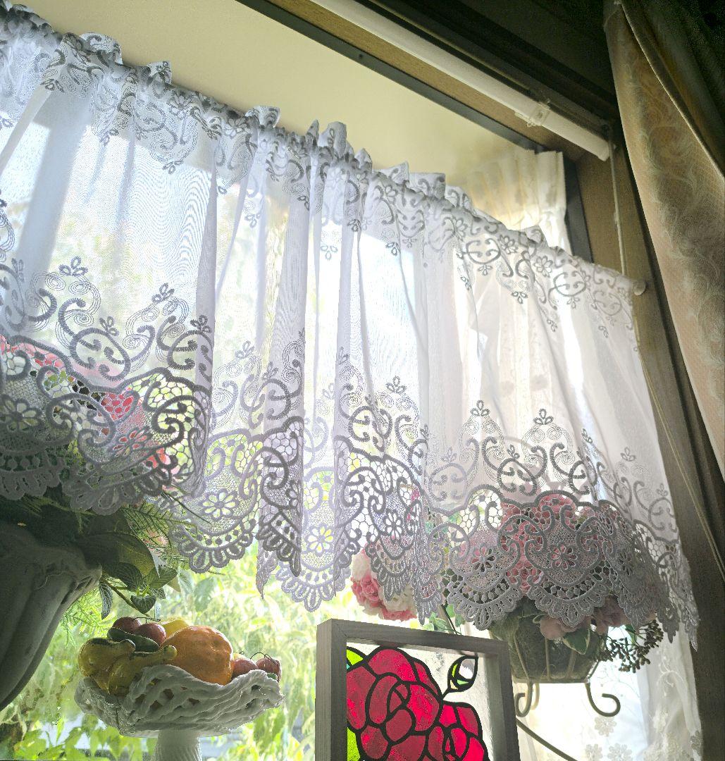 カフェカーテン【つばき様オーダー品　トルコレース他3点】ハンドメイド