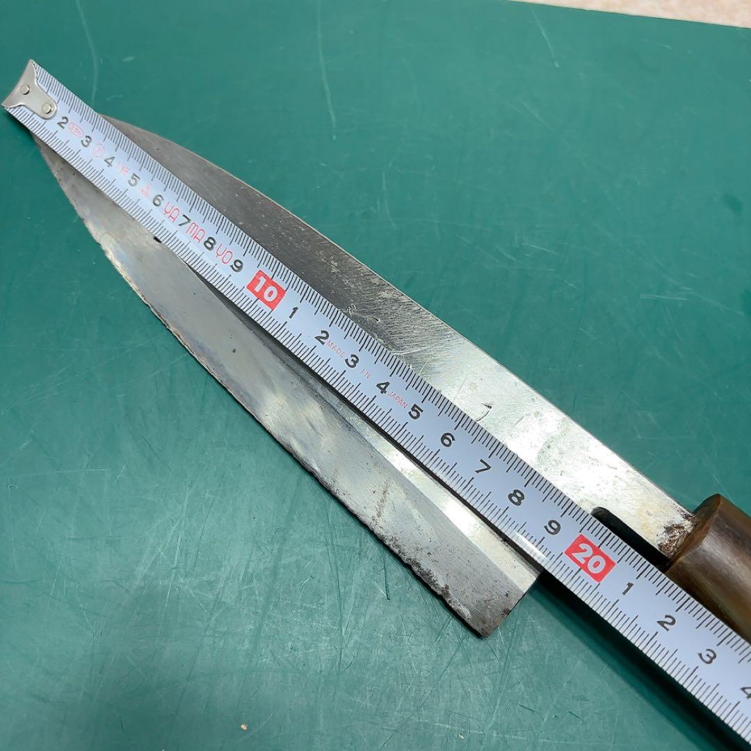 金光作 木製ハンドル 包丁 出刃包丁研ぎ済 用本水牛柄五代 金光作 A589