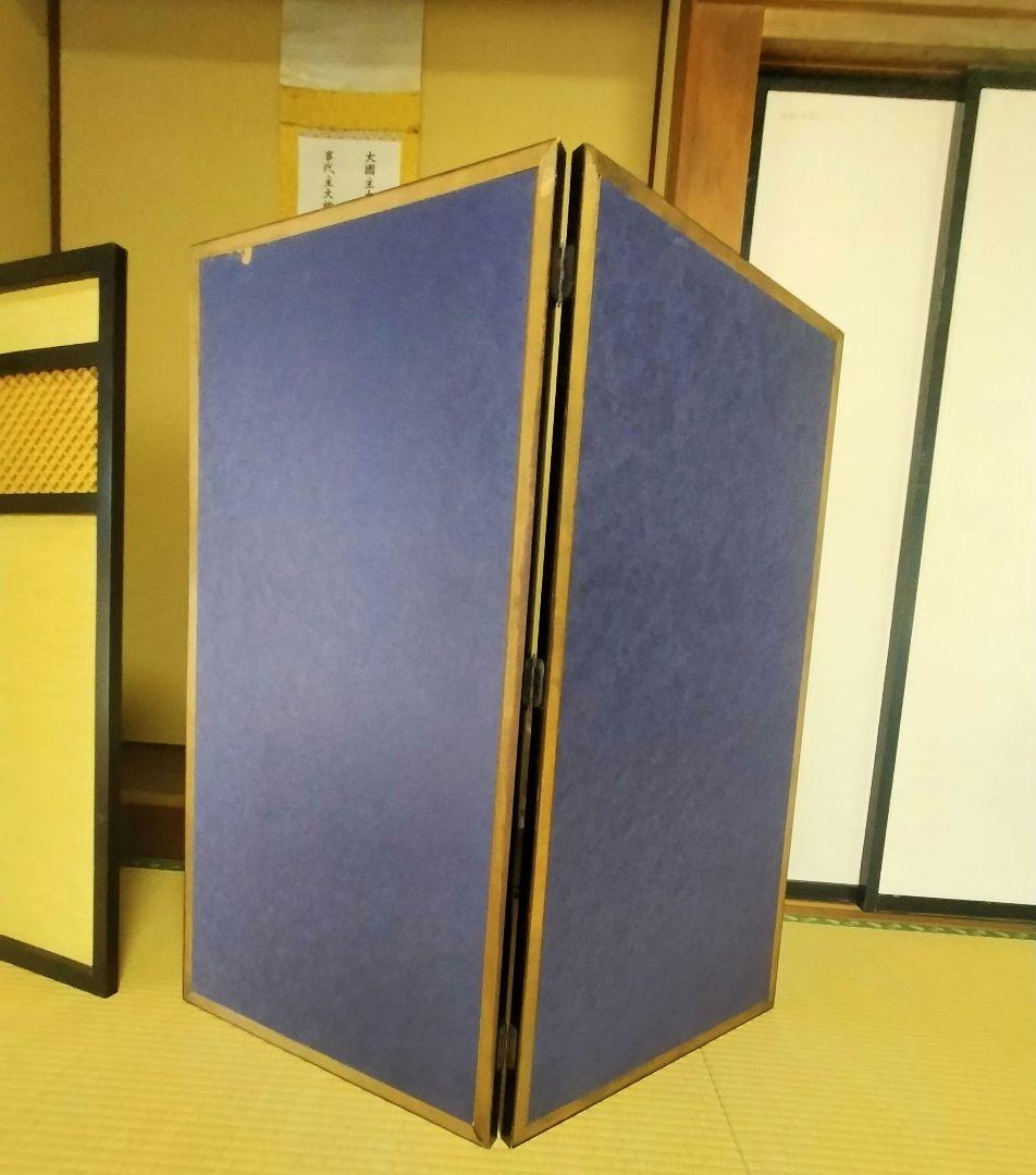 丸に梅鉢の紋の折りたたみ式間仕切り屏風