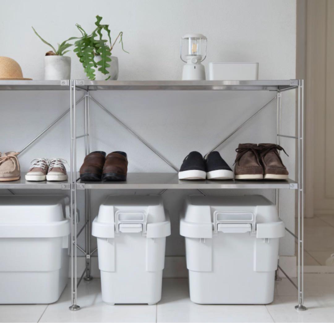 ☘️送料無料⭐️美品⭐️無印良品⭐️ステンレスユニットシェルフ⭐️棚セット⭐️ワイド⭐️小