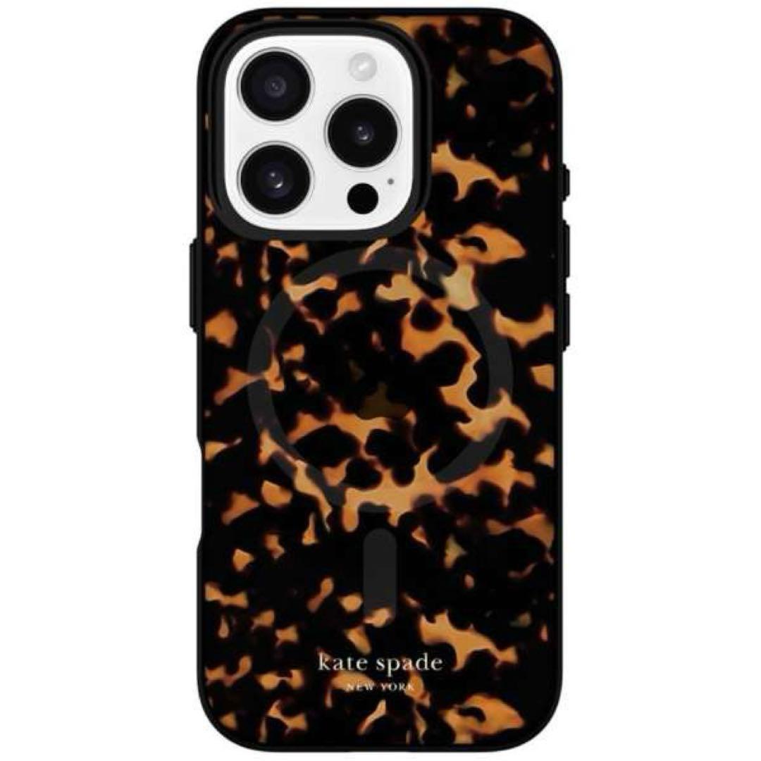 ケイトスペード iPhone15Pro iPhoneケース べっこう ヒョウ柄