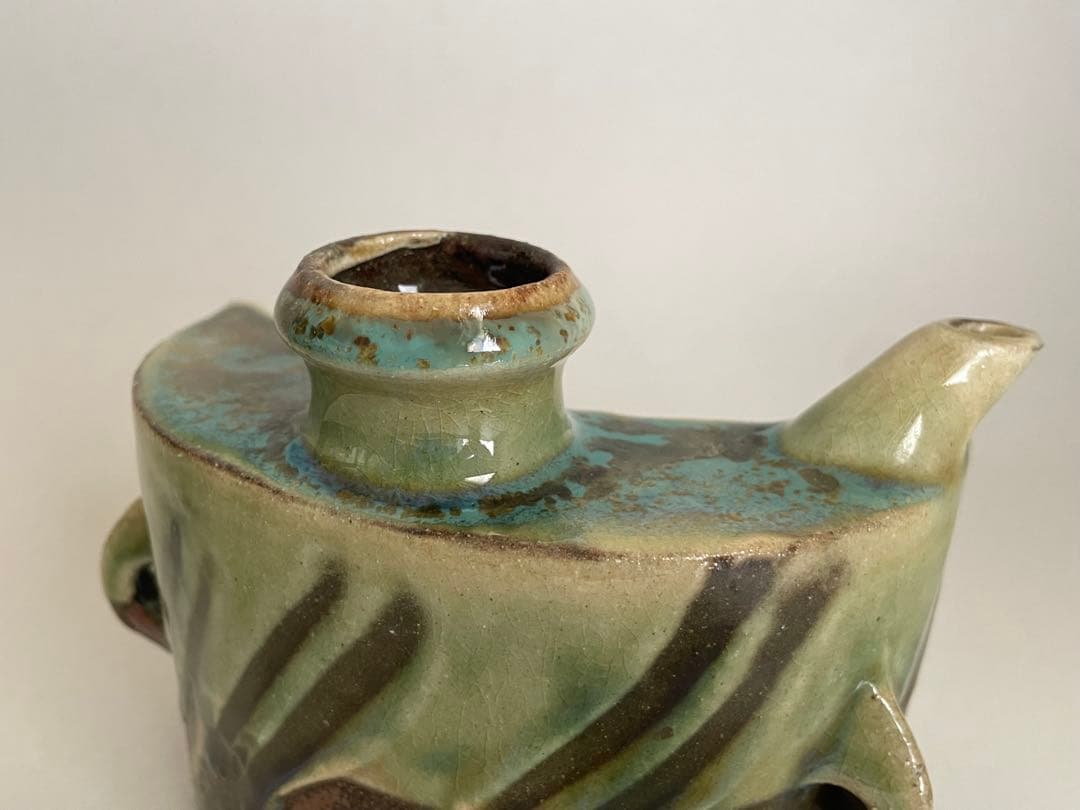 壺屋焼 指掻き抱瓶 ダチビン 沖縄 やちむん 酒器 徳利 読谷山焼 民藝 泡盛