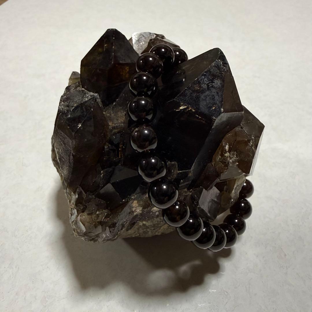 484g モリオン クラスター 漆黒コンゴ産 原石 天然石 魔除け