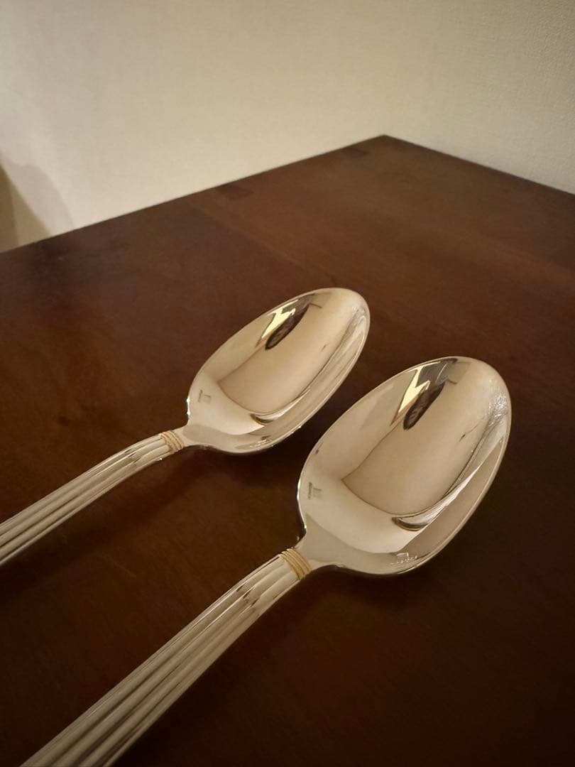 クリストフル　アリアゴールドリング　デザートスプーン　2本