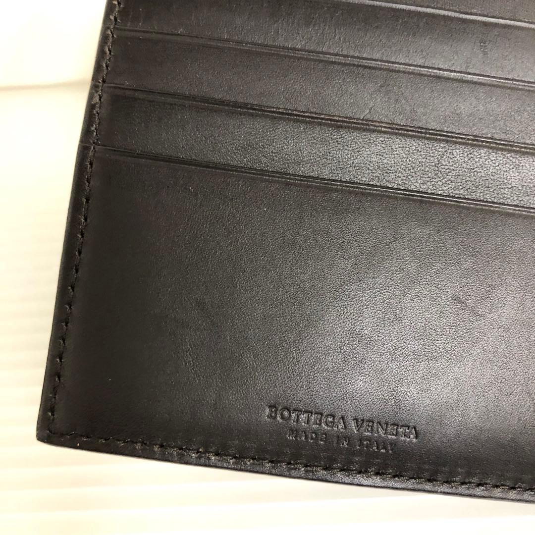 BOTTEGA VENETA 2つ折り札入れ　イントレチャート　ブラウン