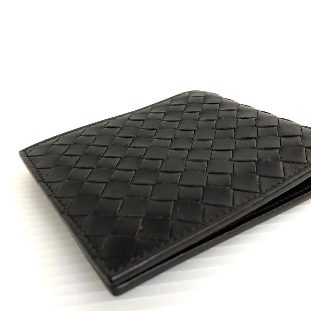 BOTTEGA VENETA 2つ折り札入れ　イントレチャート　ブラウン