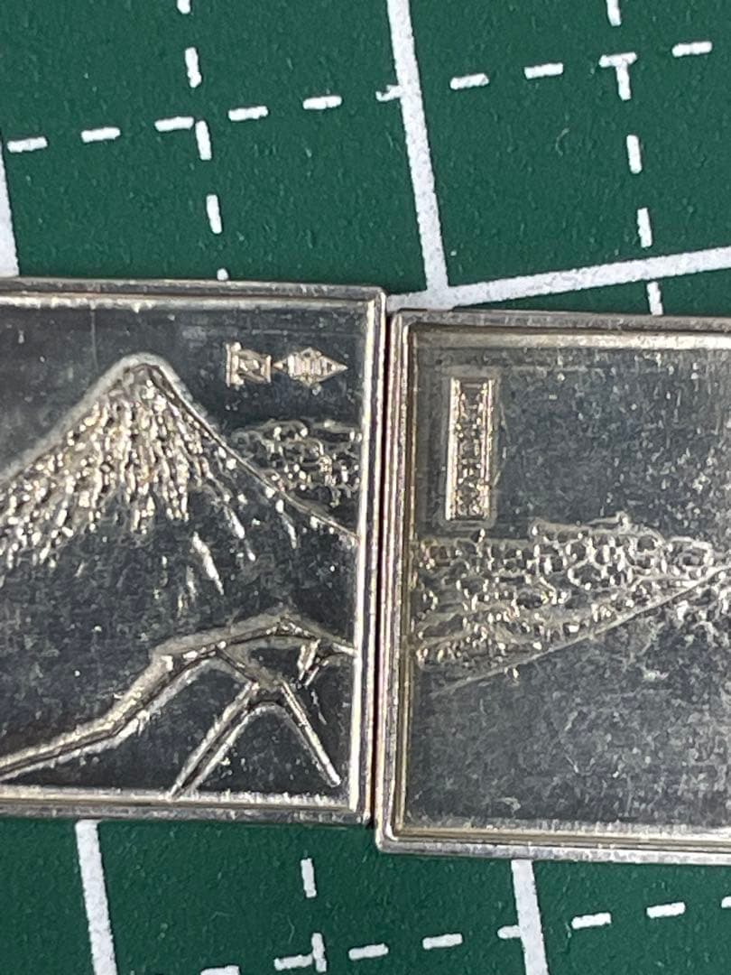 純銀レリーフ プレート ミニ 富士山彫刻 6枚セット 8.90g 造幣局マーク！
