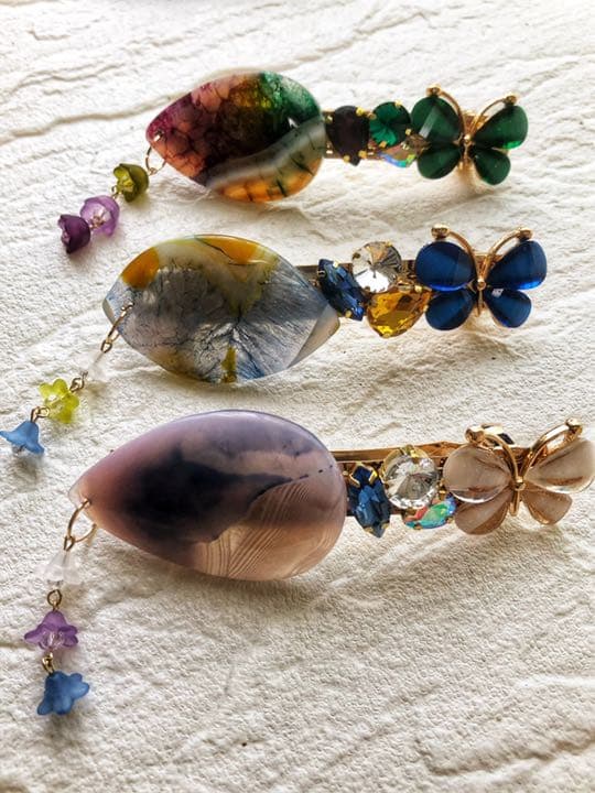 谷川さん専用♡天然石バレッタ milky