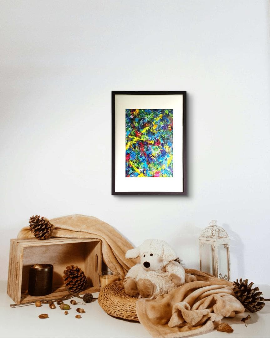 アマゾン・サンクチュアリ / 抽象画 額縁セット 63×46㎝ 原画限り