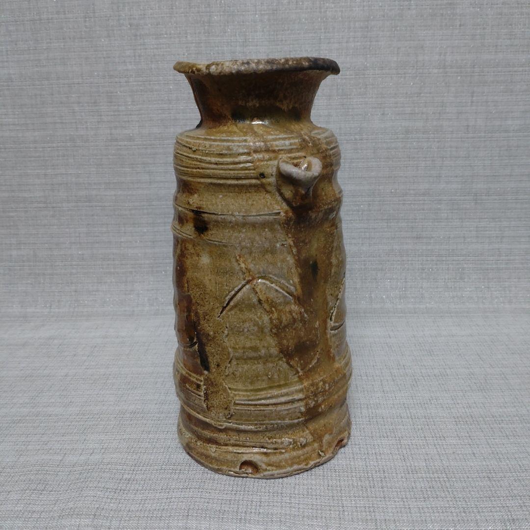 美濃伊賀　花入　山月窯　川本了生　茶道具　共箱・共布あり