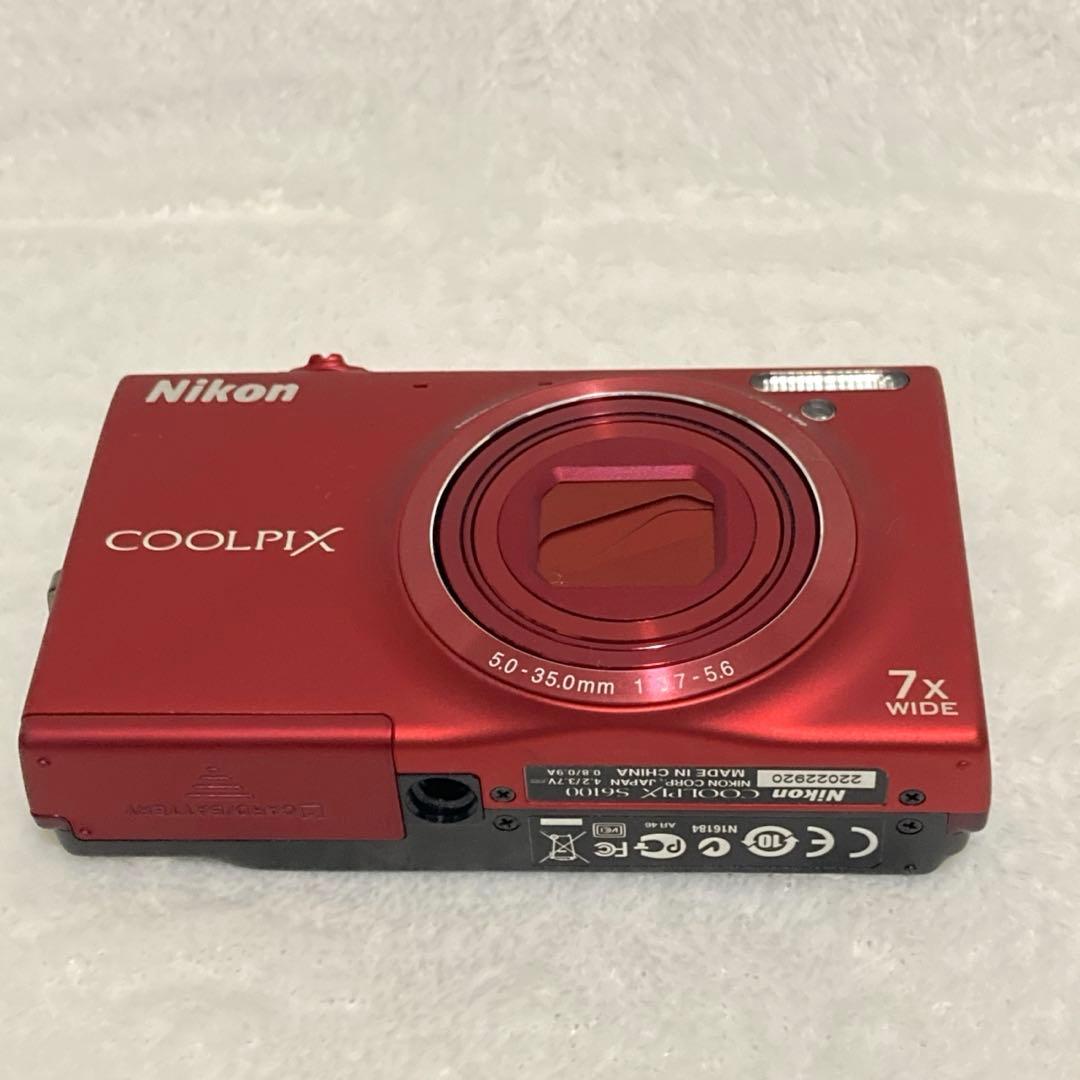 【美品】Nikon COOLPIX S6100 レッド デジカメ ニコン 箱 付