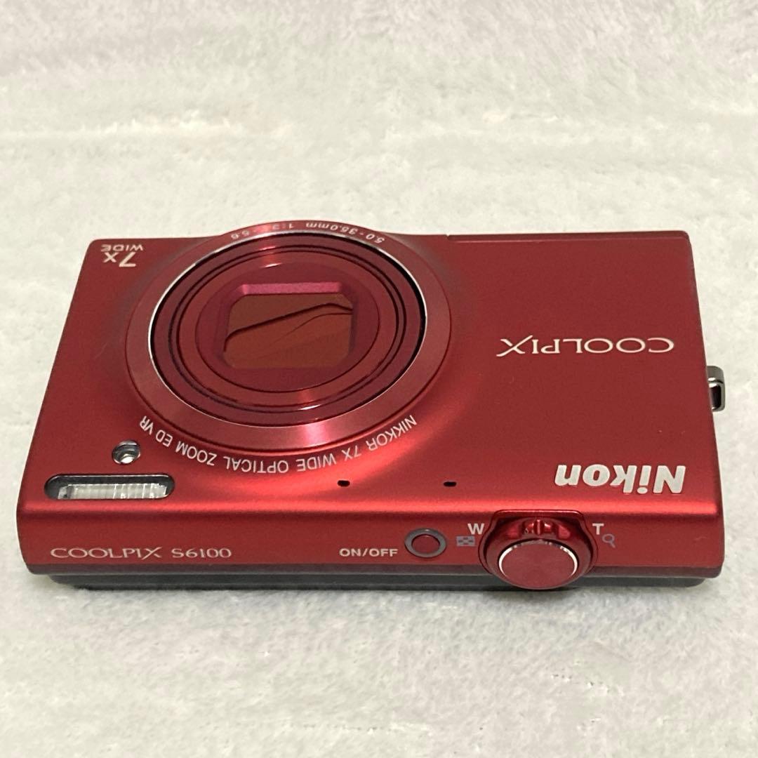 【美品】Nikon COOLPIX S6100 レッド デジカメ ニコン 箱 付