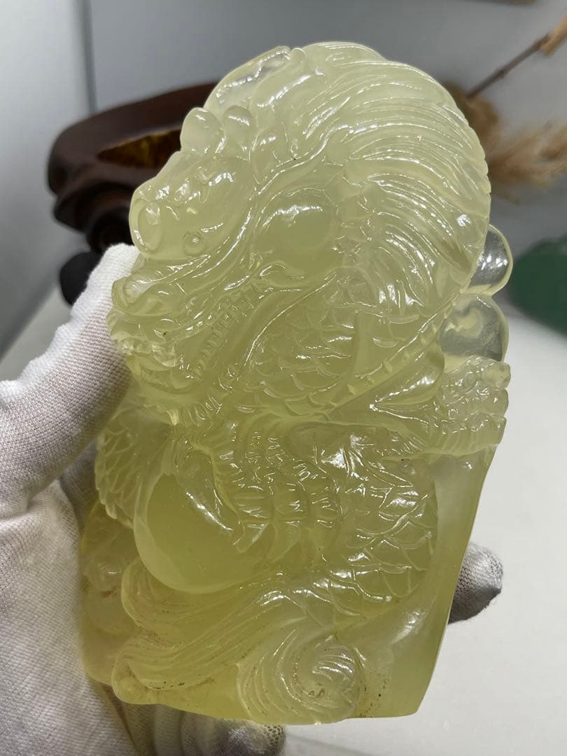 【2297】龍B シトリン  台座付き