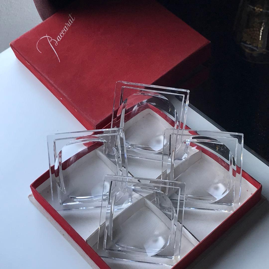 オールドバカラBaccaratバターディッシュ4枚 キャビア載せ 専用箱付き