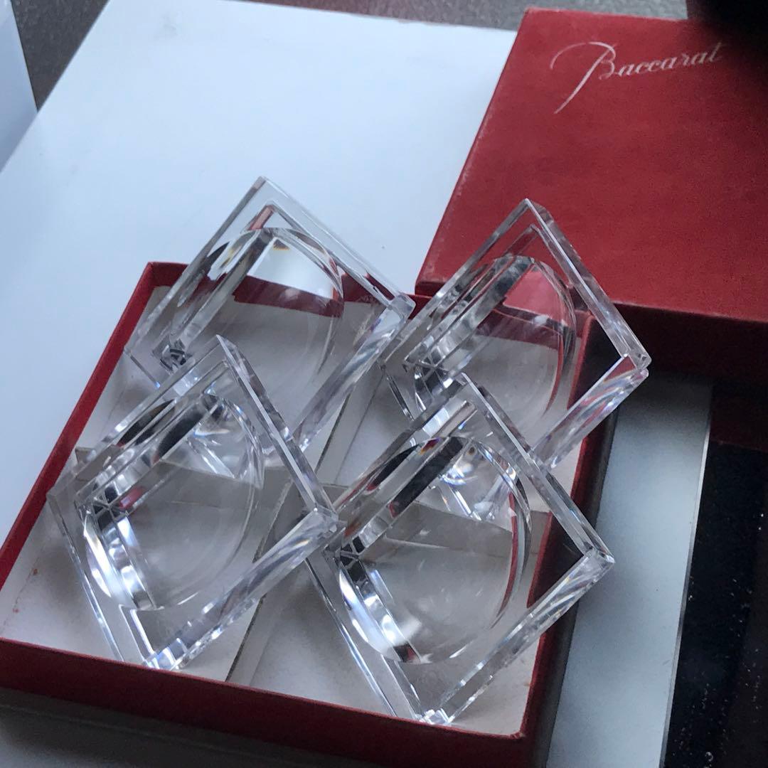 オールドバカラBaccaratバターディッシュ4枚 キャビア載せ 専用箱付き