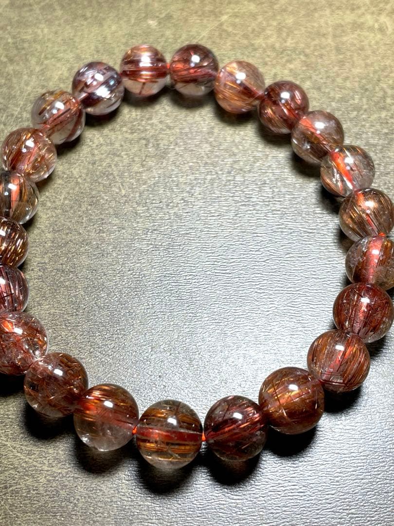 レッドブラウンタイチンルチルブレス8.5㎜（新品未使用）ハイグレード！一点限り