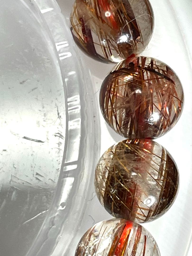 レッドブラウンタイチンルチルブレス8.5㎜（新品未使用）ハイグレード！一点限り