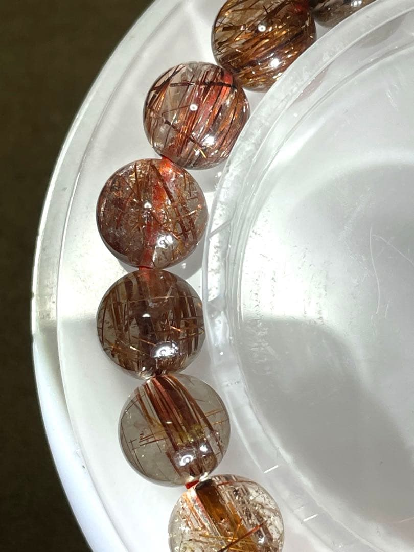 レッドブラウンタイチンルチルブレス8.5㎜（新品未使用）ハイグレード！一点限り