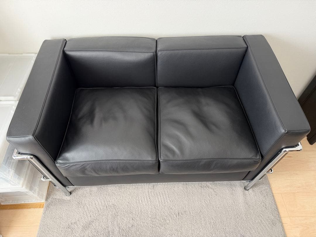 コルビジュエ LC2 純イタリア製 スティールライン社 厚手セミアニリン本革