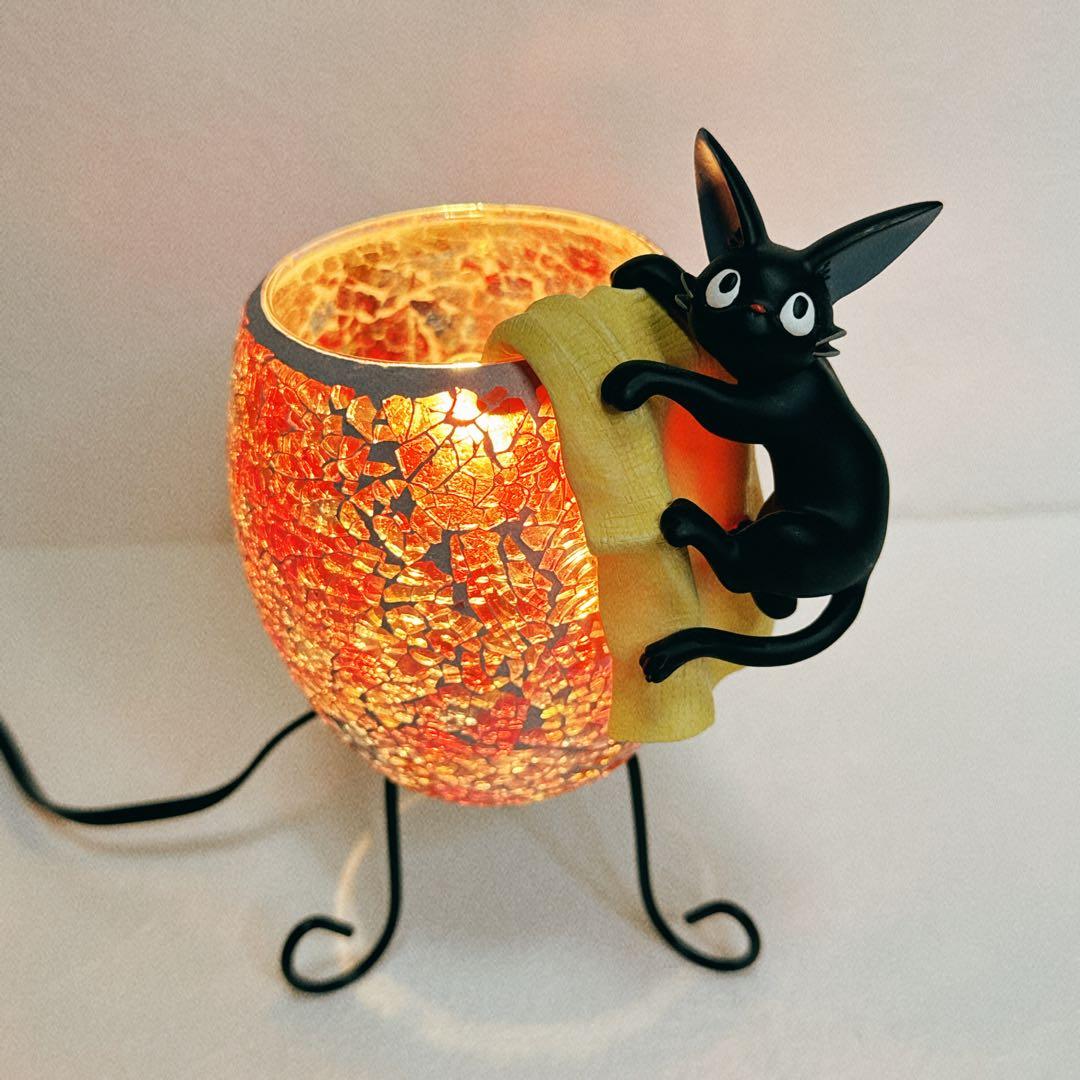 美品　スタジオジブリ　魔女の宅急便　モザイクランプ　ジジとクロス