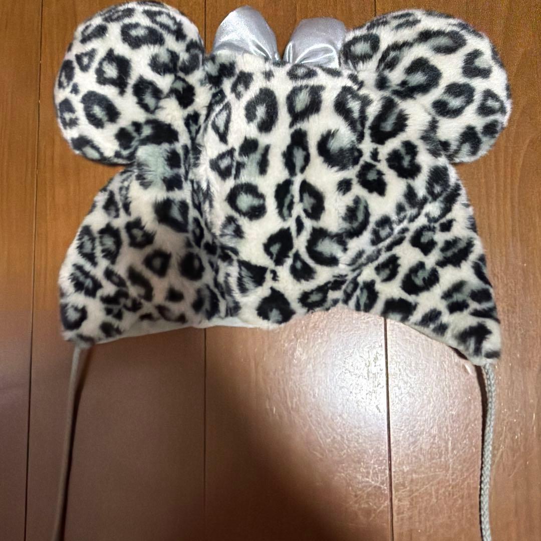 【レア】ディズニー　ファンキャップ　ミニーマウス　ヒョウ柄　グレー　廃盤