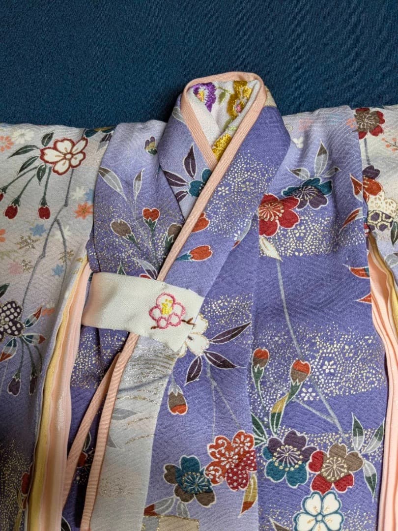 [静] 市松人形 10号サイズの着物と長襦袢のセット