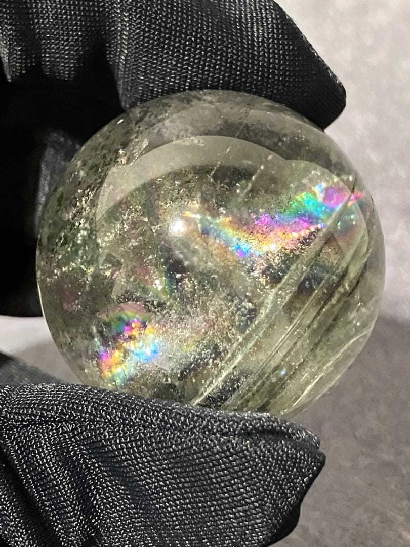 希少　高品質　千畳　グリーンガーデンクォーツ　スフィア