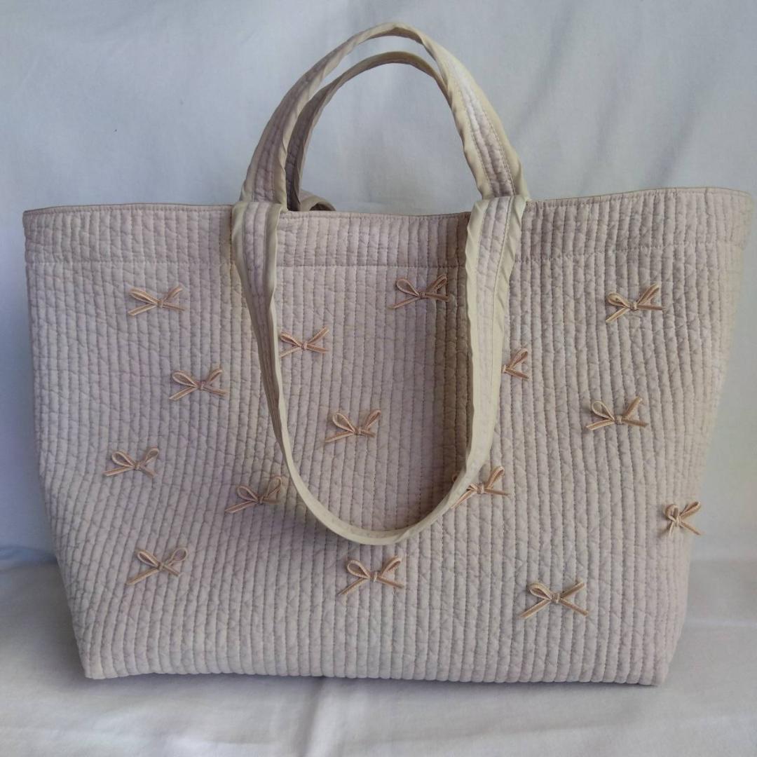 ☆トートバッグL☆ くすみピンク ヌビバッグ リスタート