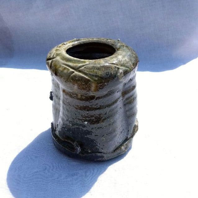 自然釉花入 釉肌の極・工芸美術級 禅 侘び