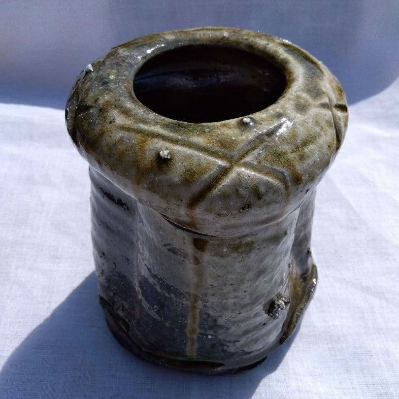 自然釉花入 釉肌の極・工芸美術級 禅 侘び