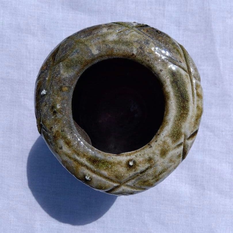 自然釉花入 釉肌の極・工芸美術級 禅 侘び