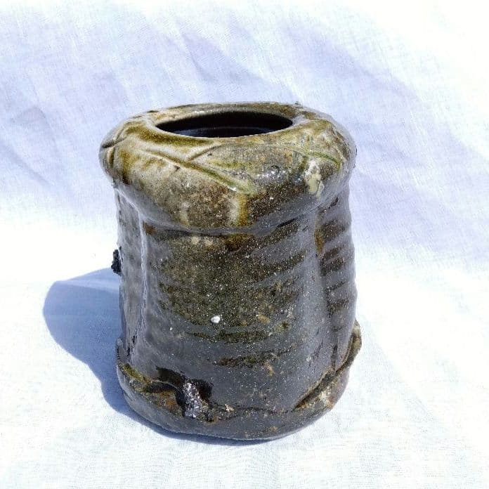 自然釉花入 釉肌の極・工芸美術級 禅 侘び