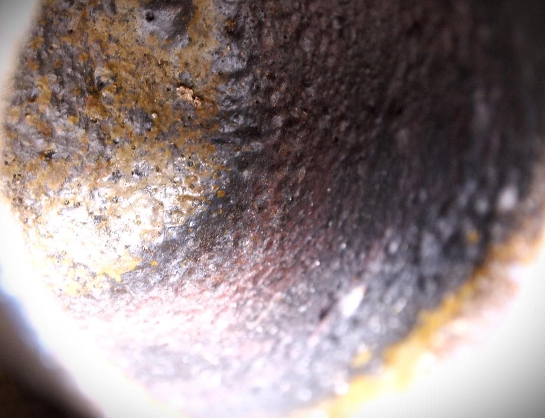 人気作家★森本良信【師：安倍安人】★黒備前【コバルトブルー】湯のみ★合箱