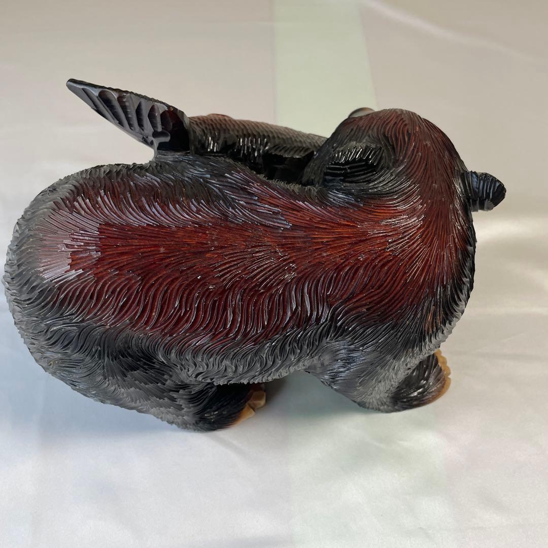 白伊　置物　熊　木彫り　クマ　木製　作家　彫刻　アイヌ民族作家